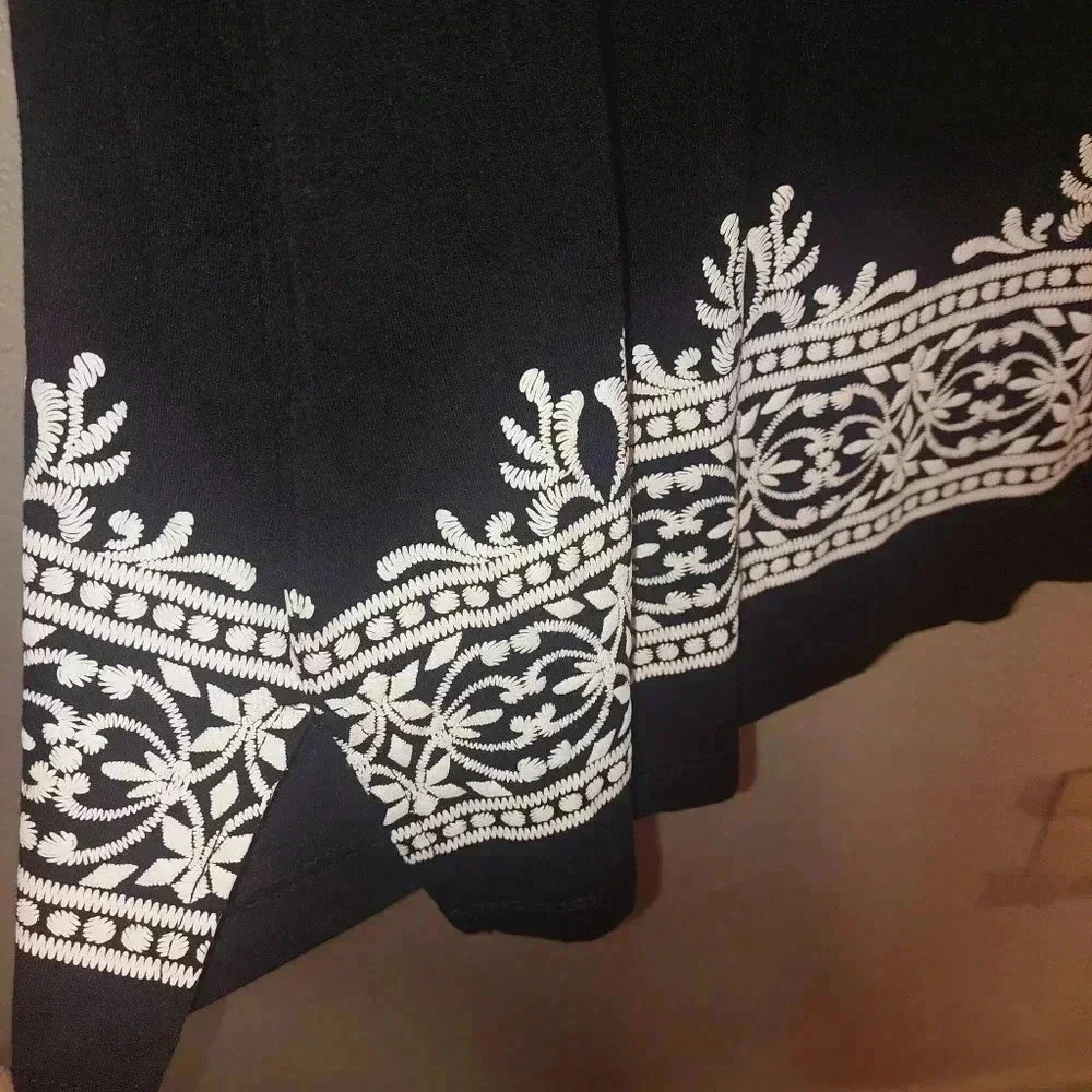 Multiples Black and White Mini Dress/Tunic Size Large - Picture 3 of 6